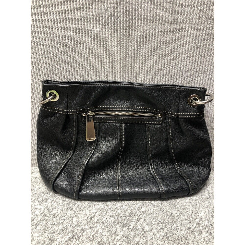 Tignanello Leather Handbag Black Shoulder Purse